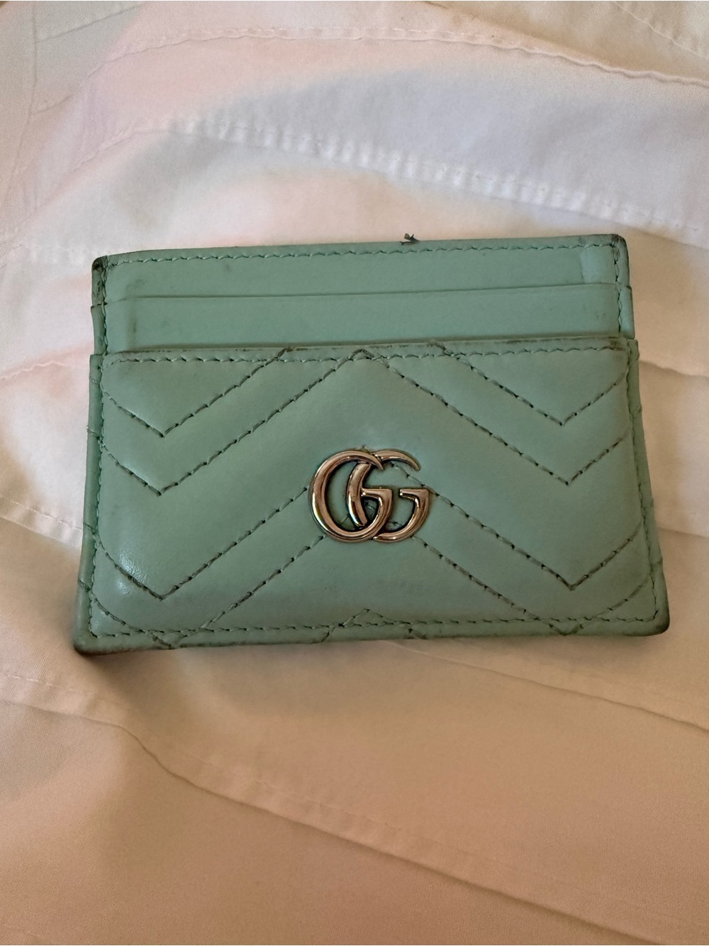 Gucci Mint Green GG Marmont Card Case